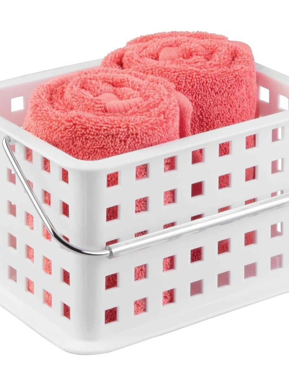 Portable Shower Caddy Basket with Handle, White